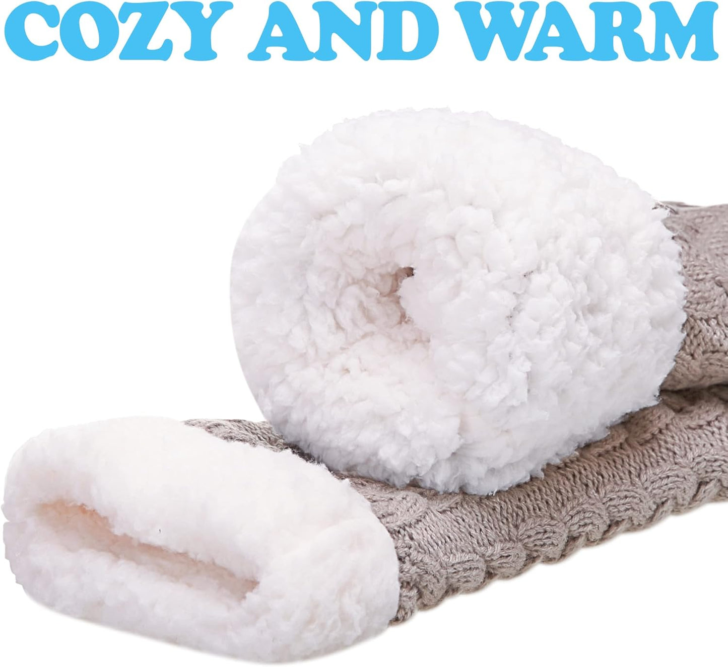 Women'S Winter Super Soft Warm Cozy Fuzzy Fleece-Lined with Grippers Slipper Socks