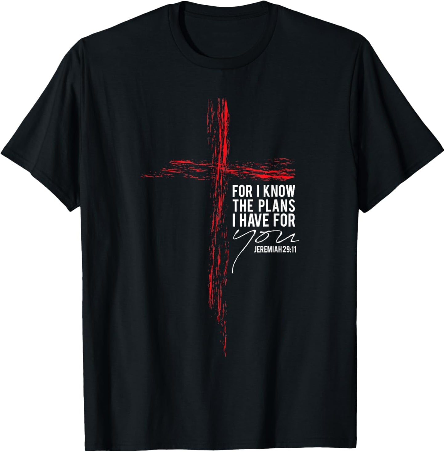 Jeremiah 29:11 Christian Religious Faith Verse Cross Graphic T-Shirt