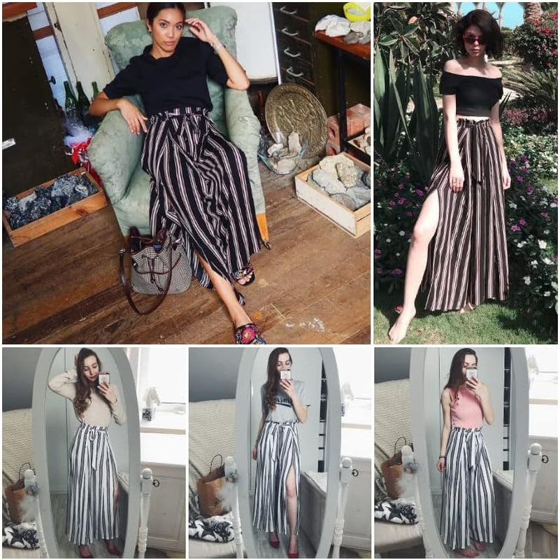 Simplee Women'S Casual Split Wide Leg Pants High Waist Palazzo Flowy Beach Pants Summer Boho Lounge Pants with Pockets